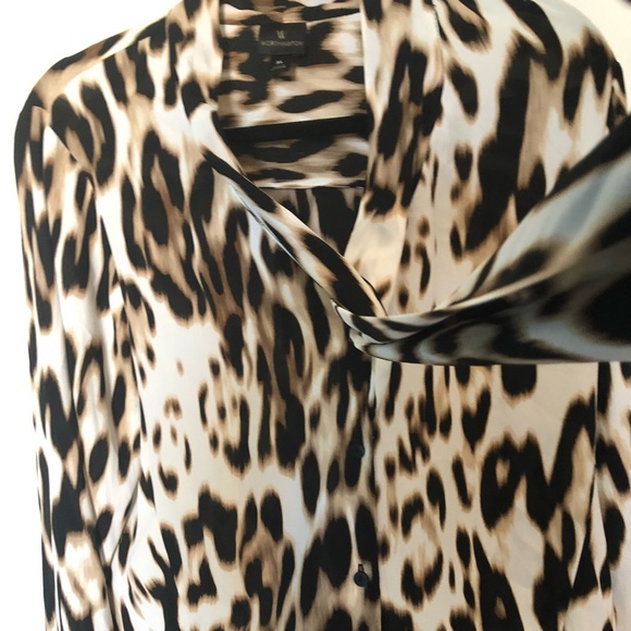 Worthington Womens Top Size: XL Animal Print Long Tab Sleeves it’s like new - Picture 2 of 12